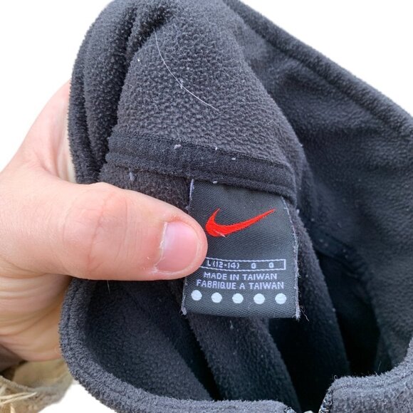 VINTAGE Nike Check Swoosh Mockneck Sweater Jacket Large Black - Picture 3 of 7